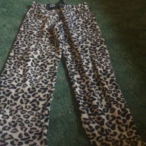 Leopard print pajama pants